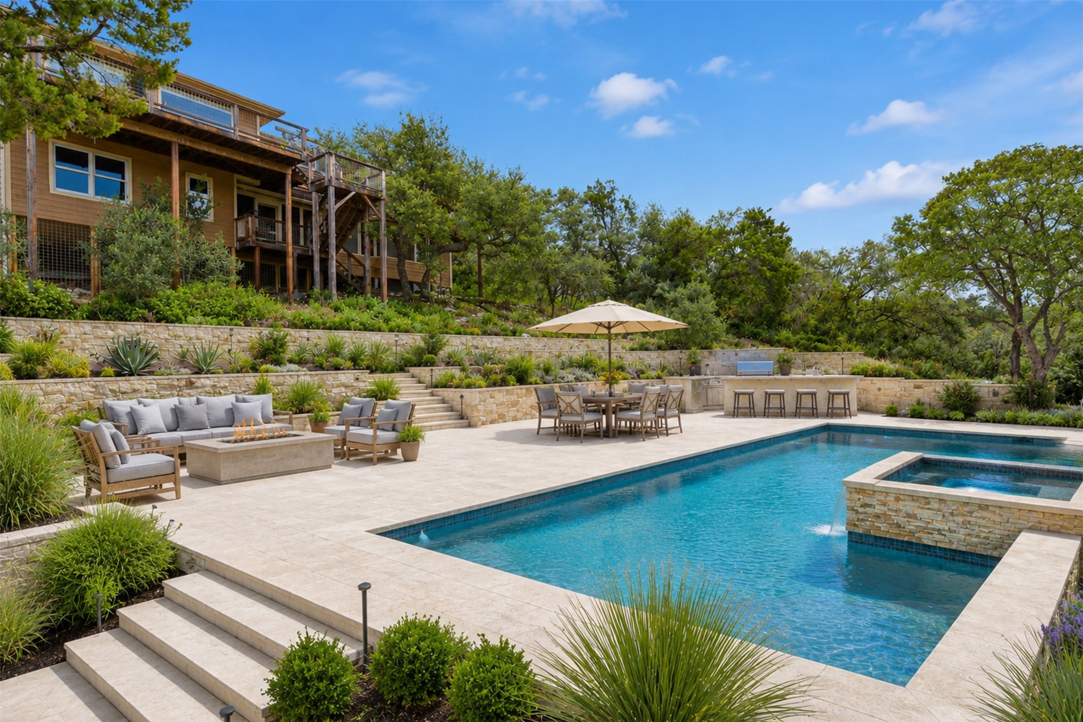 1504 Twilight Ridge Drive Austin, TX 78746 - Photo 30 of 30 Another inspirational shot of resort-style pool & backyard