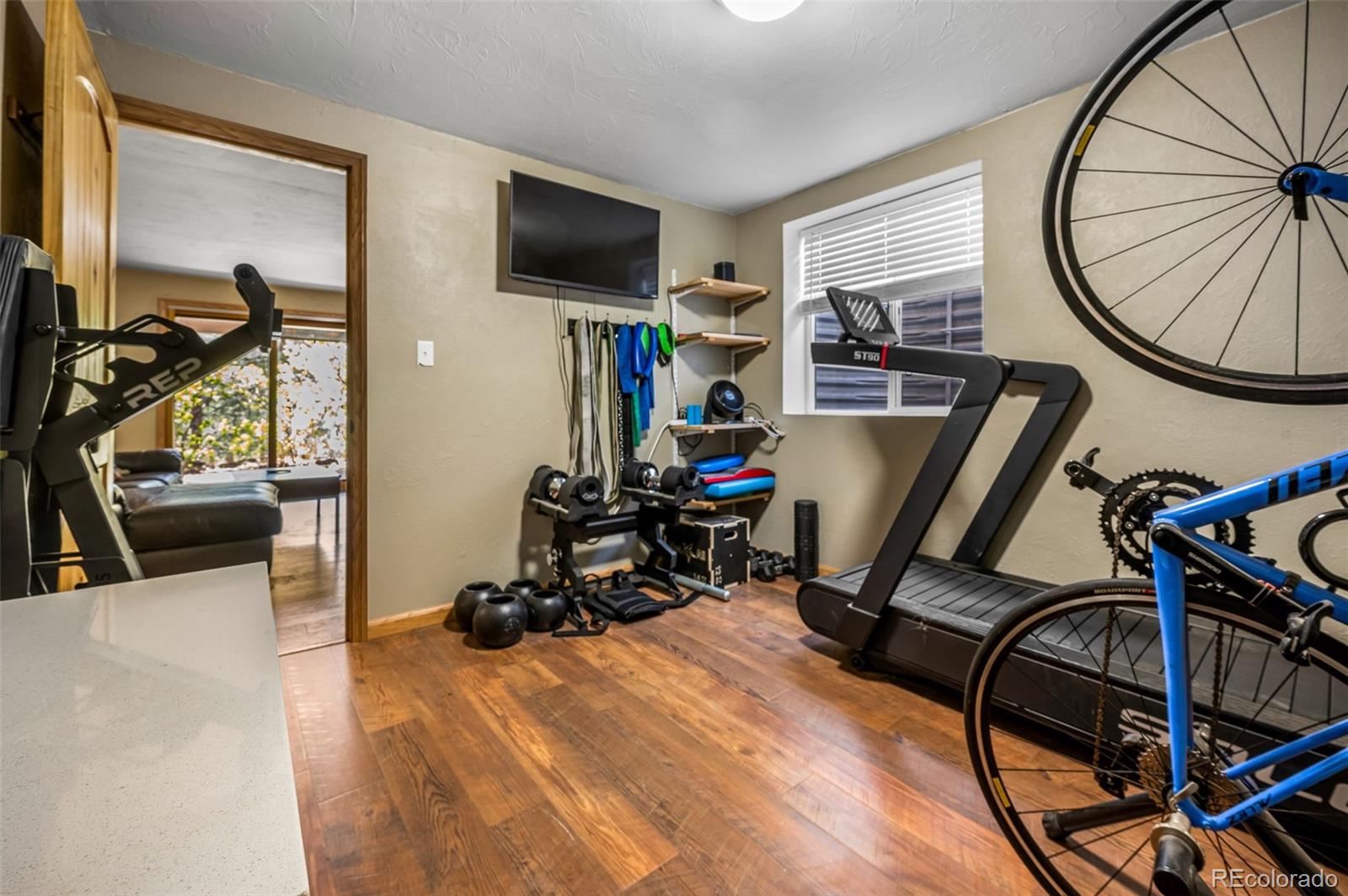 30315 Lone Spruce Road Evergreen, CO 80439 - Photo 20 of 48 a view of a room with gym equipment