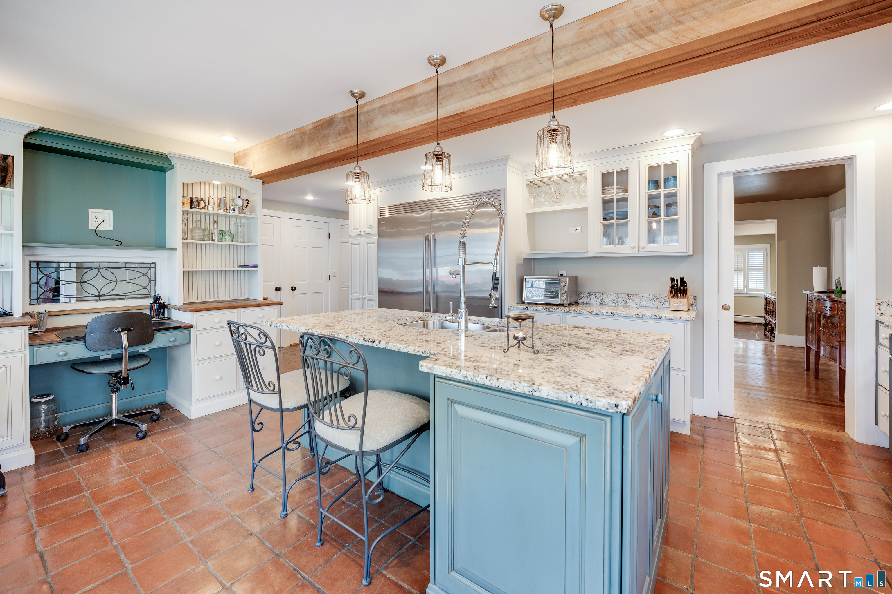 112 Schulman Veslak Road East Haddam, CT 06423 - Photo 3 of 26 a kitchen with stainless steel appliances granite countertop dining table chairs and a view of living room