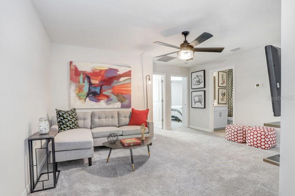 5349 Coldpine Place Seffner, FL 33584 - Photo 12 of 24 a living room with furniture a ceiling fan and a rug
