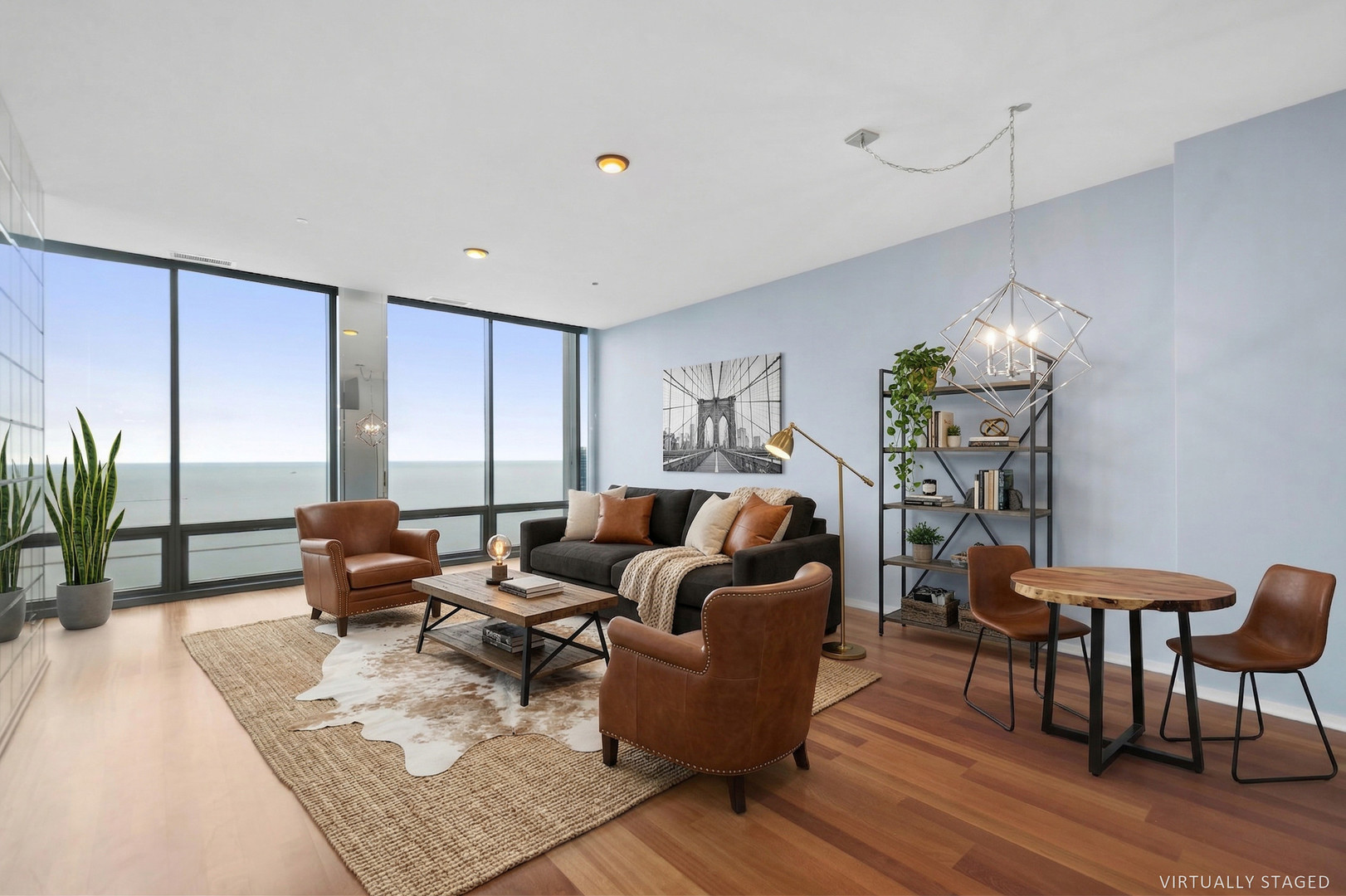 65 East Monroe Street, Unit 4521 Chicago, IL 60603 - Photo 2 of 25 a living room with furniture and wooden floor