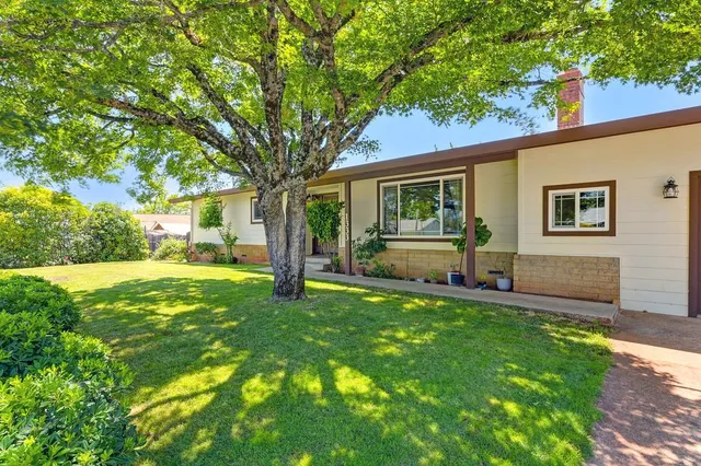 a view of a backyard with a garden