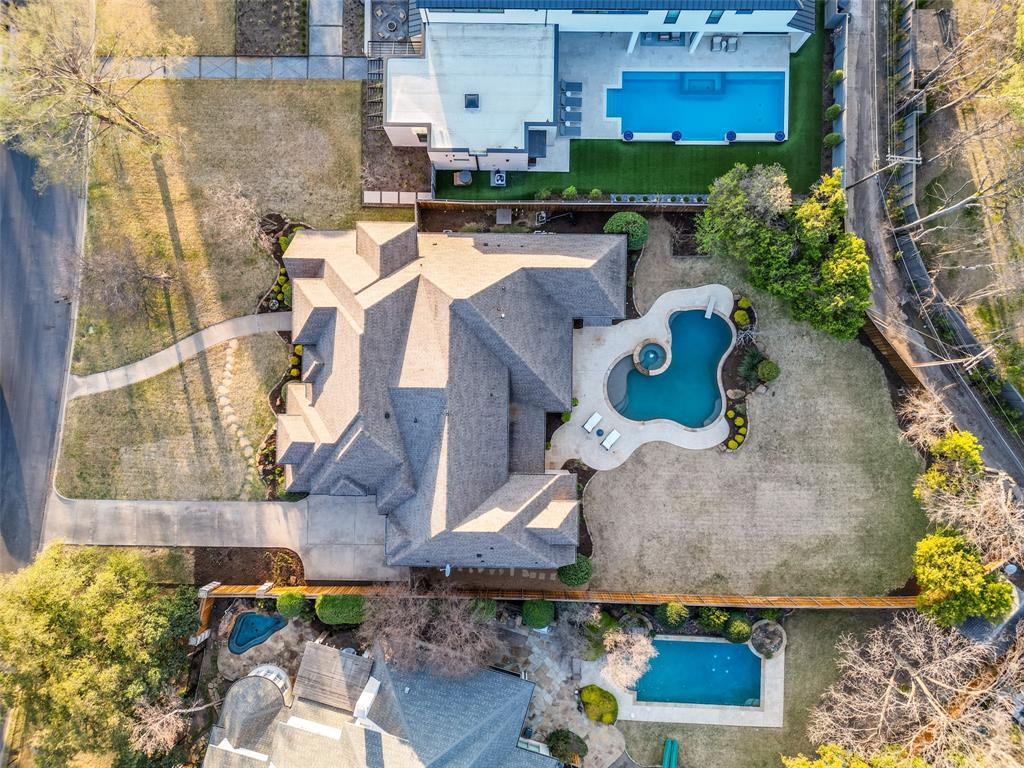 6031 Azalea Lane Dallas, TX 75230 - Photo 35 of 38 an aerial view of a house with a yard