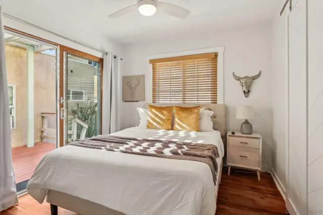 a bathroom with a shower and toilet