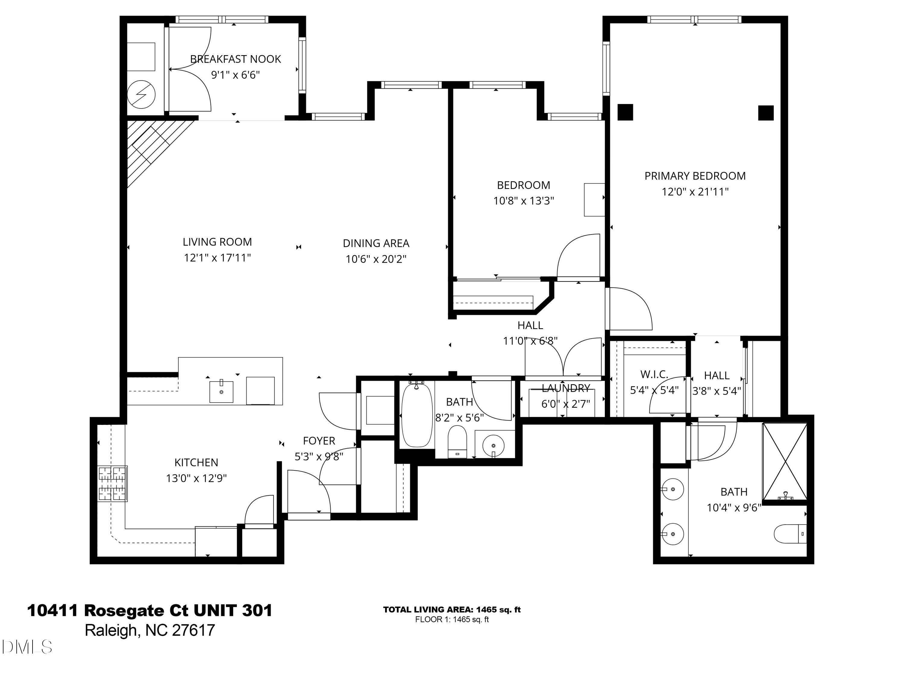 10411 Rosegate Court, Unit 301 Raleigh, NC 27617 - Photo 54 of 54 1-Floorplan Template