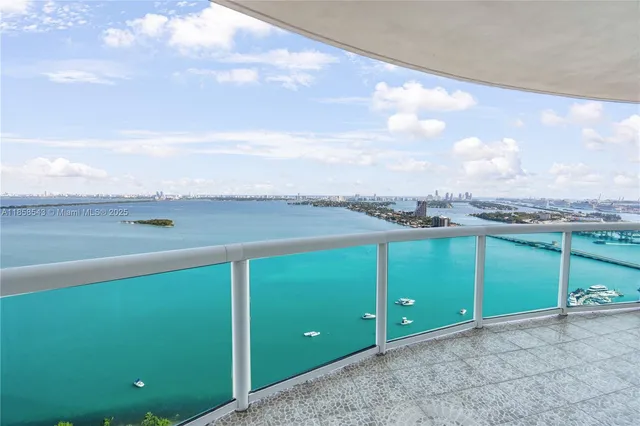 a view of a balcony with city view