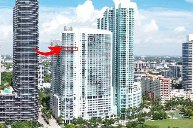 a front view of a multi story building