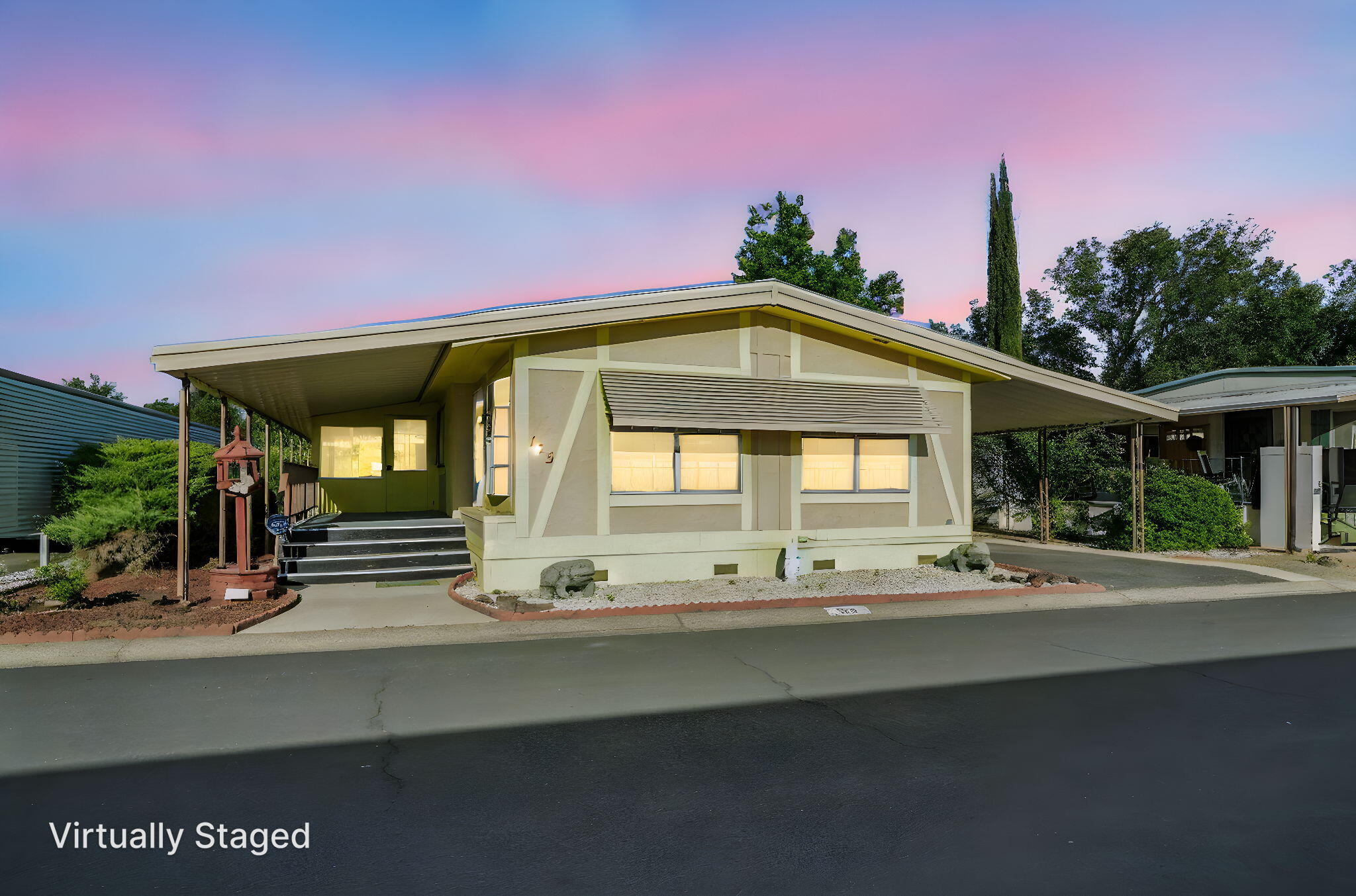 Undisclosed Address Redding, CA 96002 - Photo 4 of 34 a front view of a house with a yard