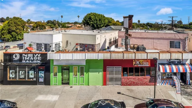 a front view of a building with street