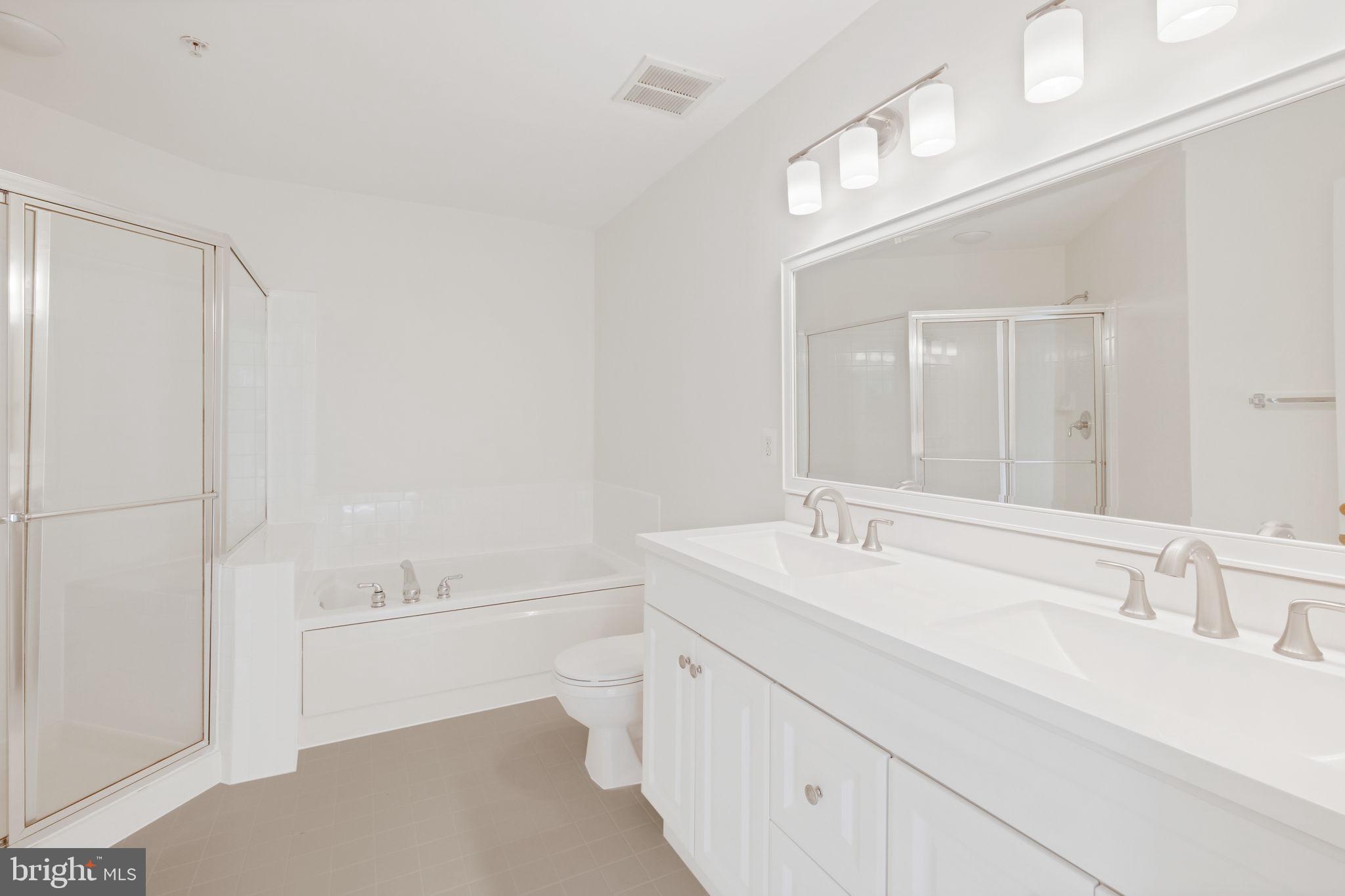 719 Main Street, Unit 719B Gaithersburg, MD 20878 - Photo 19 of 43 a bathroom with a sink a toilet a tub and a mirror
