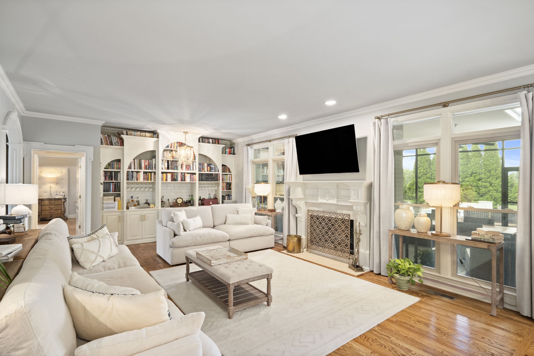 104 Riva Ridge Hendersonville, TN 37075 - Photo 10 of 66 a living room with fireplace furniture and a flat screen tv