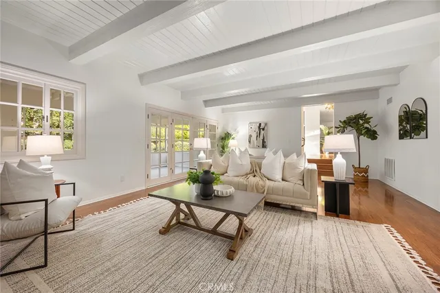 a view of a garden with a fountain