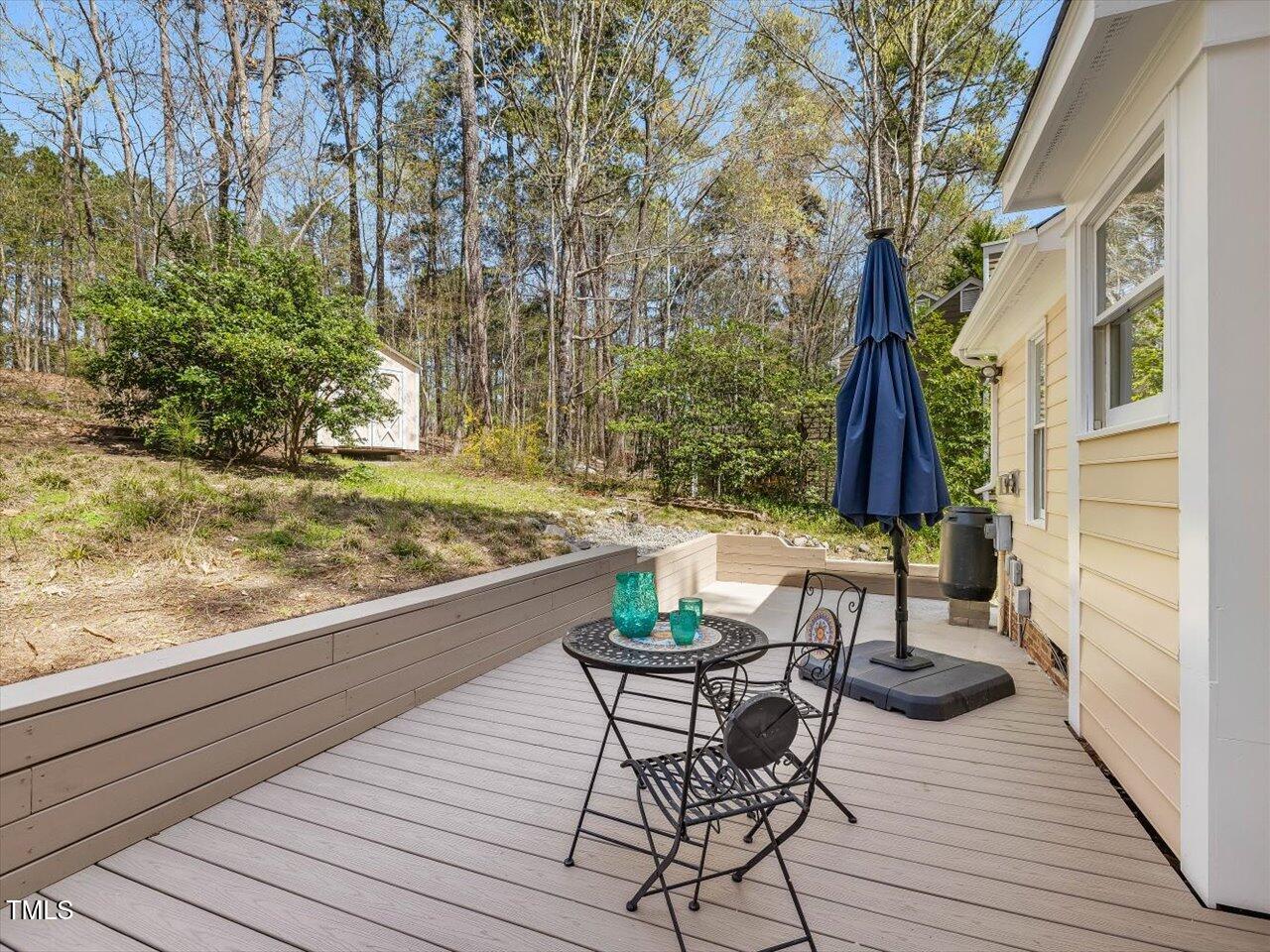 4818 Glendarion Drive Durham, NC 27713 - Photo 17 of 44 a view of a chairs and table on the balcony