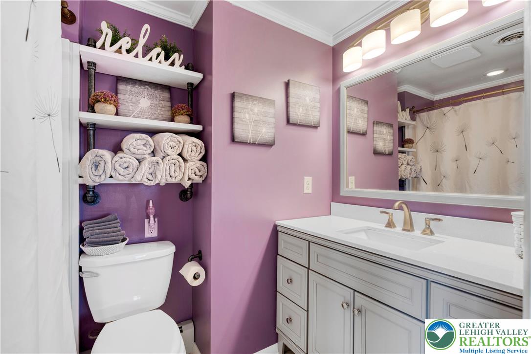 3340 Bridlepath Road Easton, PA 18045 - Photo 41 of 52 a bathroom with a sink a toilet and a mirror