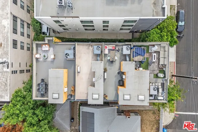 a living room with furniture a potted plant and a fireplace
