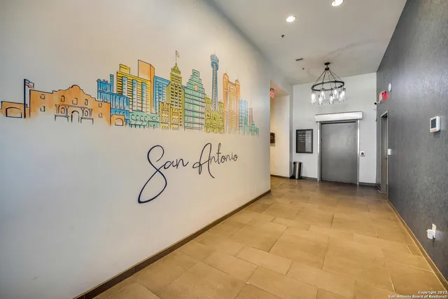 a view of a hallway with entryway