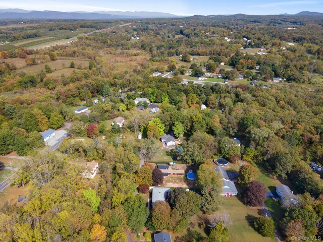 an aerial view of town with residential houses with outdoor space