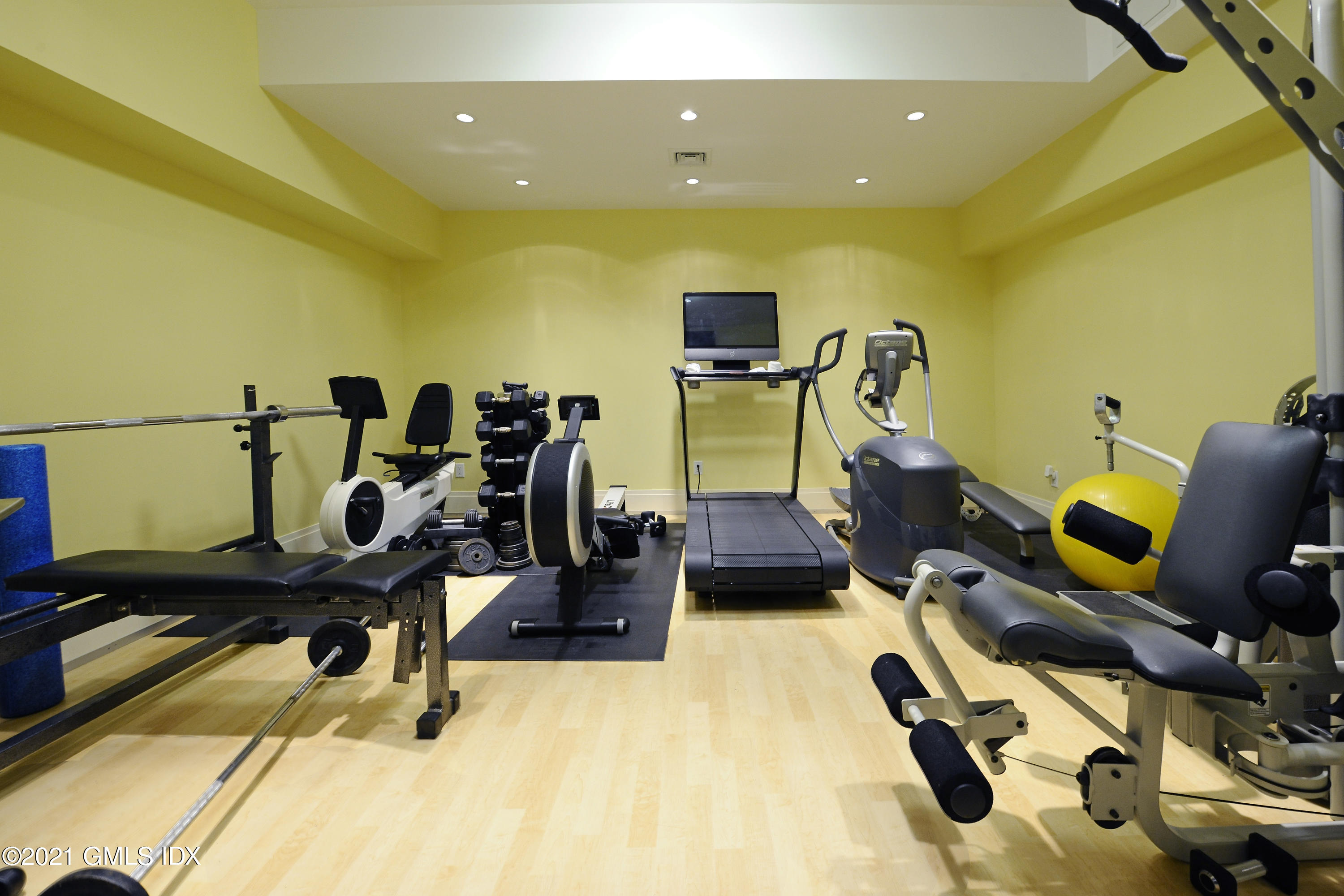 3 Hycliff Road Greenwich, CT 06831 - Photo 22 of 31 a view of a workspace with gym equipment