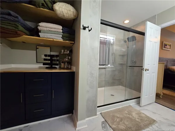 a bathroom with a shower