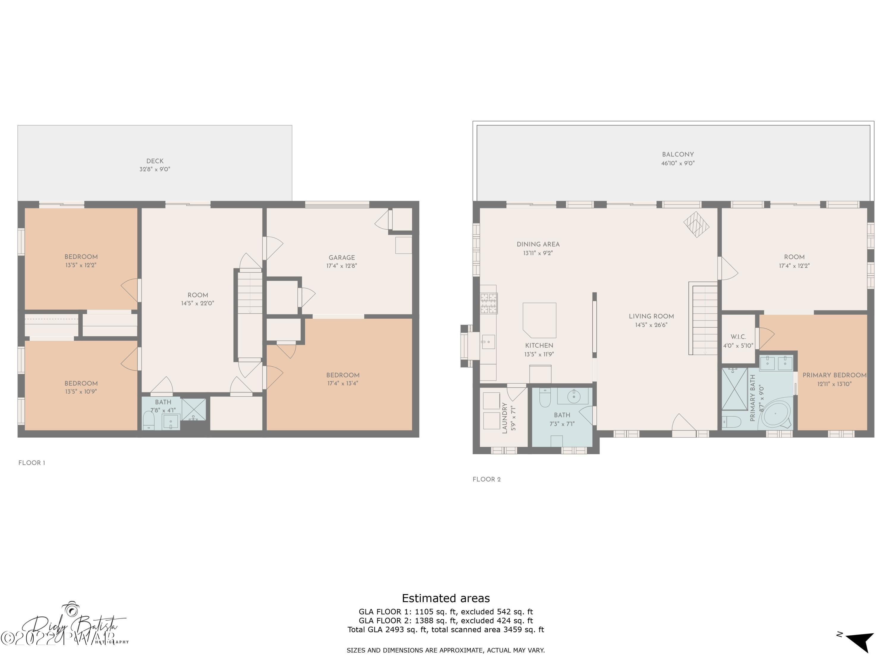 357 Lake Russell Road Newfoundland, PA 18445 - Photo 40 of 63 all_floors_dimensions_357_lake_russell_r
