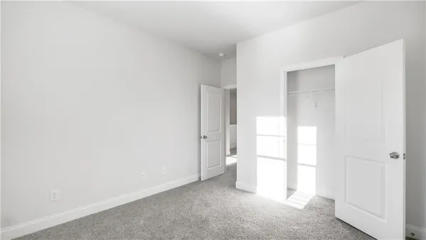 a view of a small space with a window