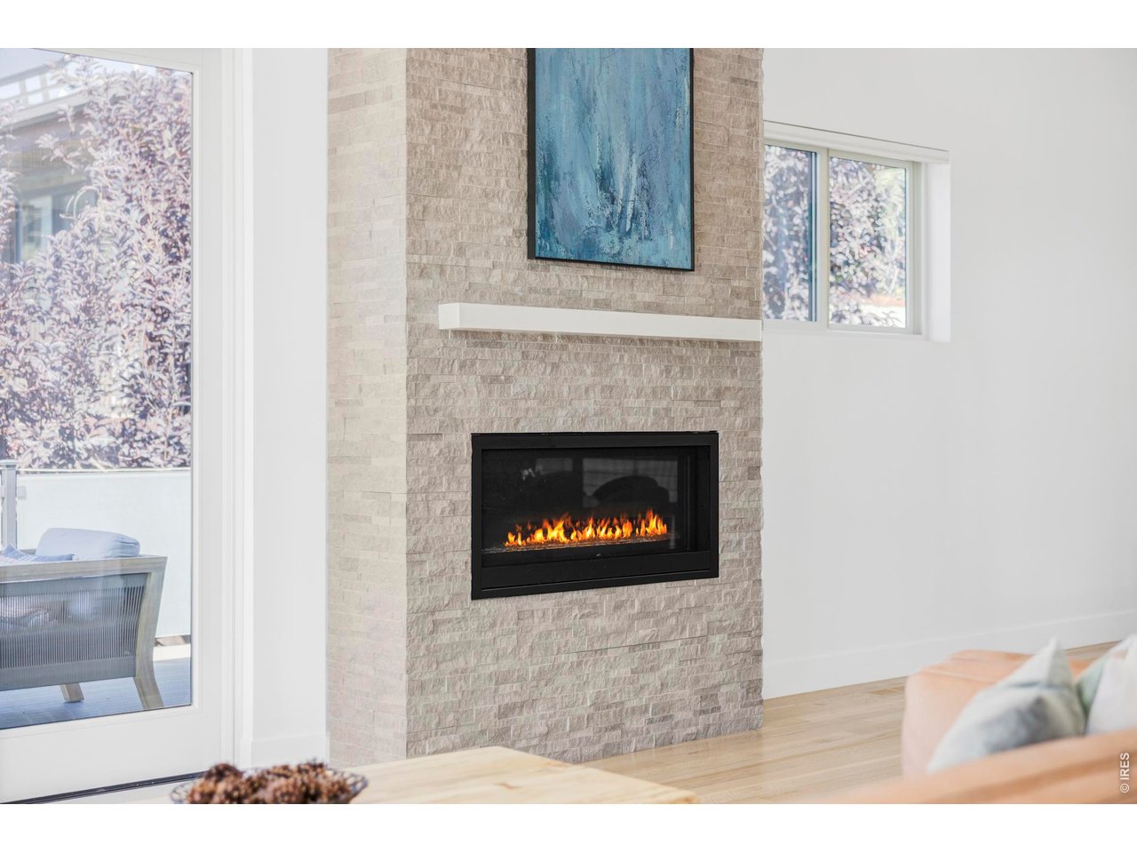 2895 18th Street Boulder, CO 80304 - Photo 12 of 29 Living room gas fireplace.