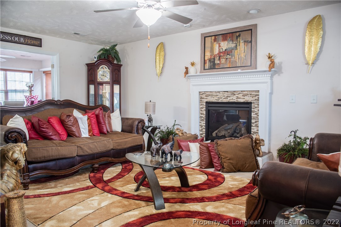 200 Lattimore Road Cameron, NC 28326 - Photo 6 of 32 a living room with furniture and a fireplace