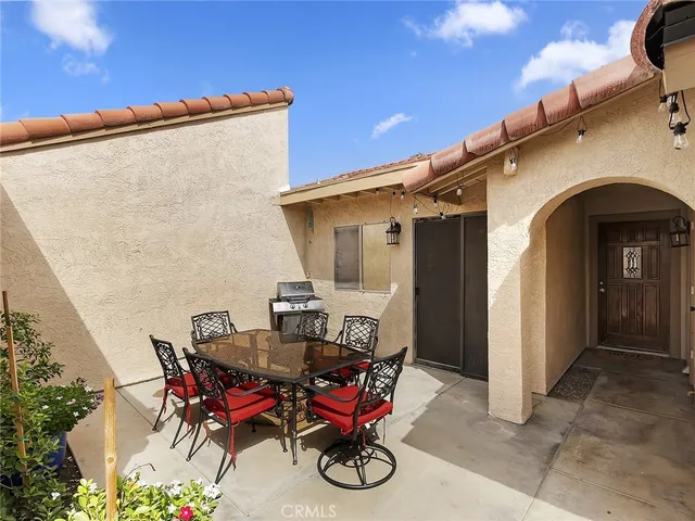 a view of outdoor seating space