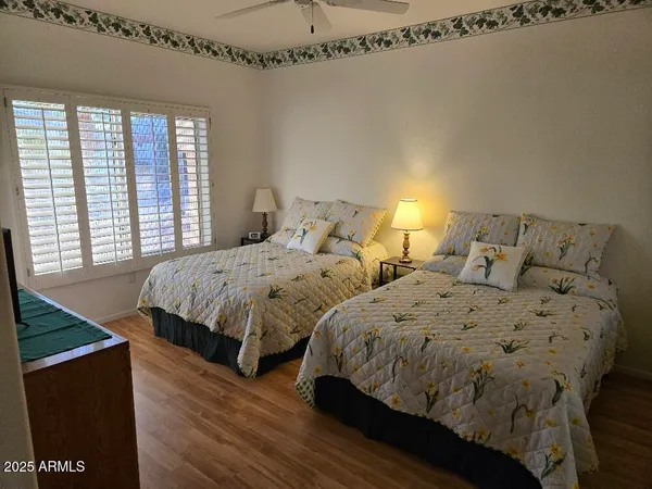 a room with window and gate