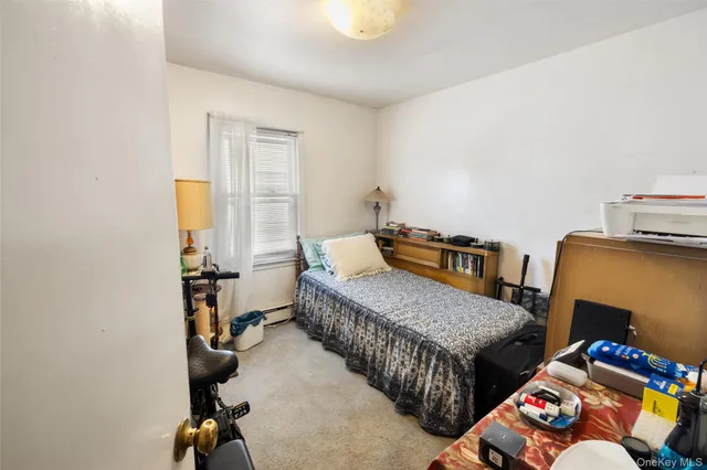 a bedroom with furniture and a window