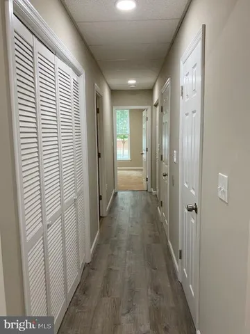 a view of a hallway with a elevator