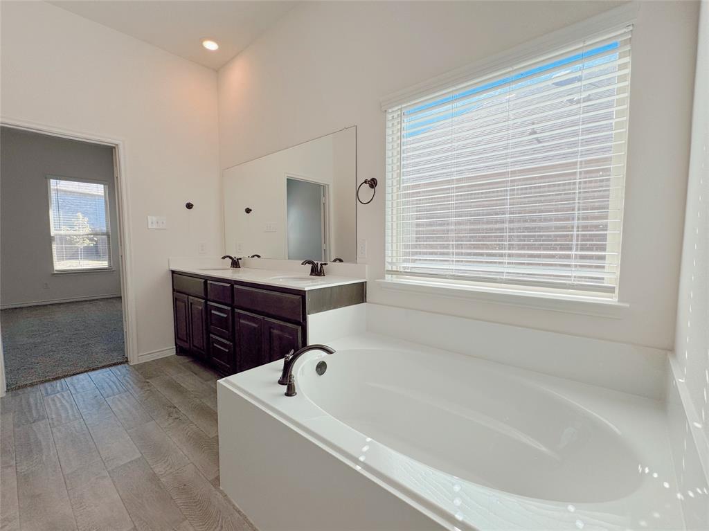 1076 Sublime Drive Forney, TX 75126 - Photo 29 of 40 a bathroom with a bathtub vanity and window