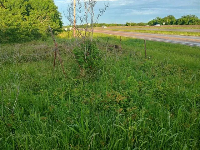 a view of a lake with a yard
