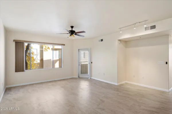 an empty room with a window