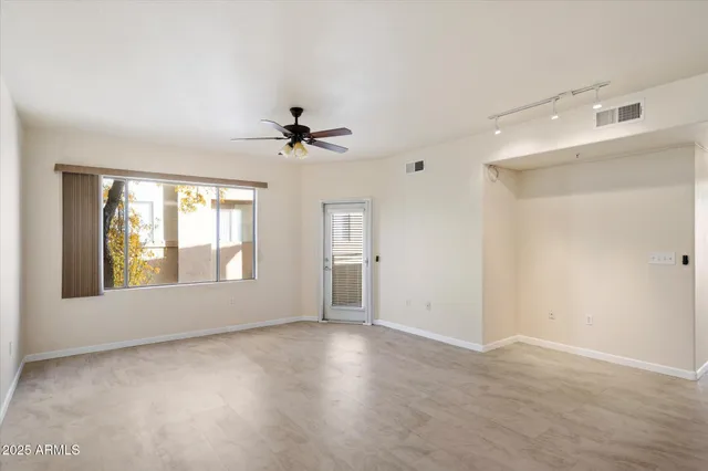 an empty room with a window