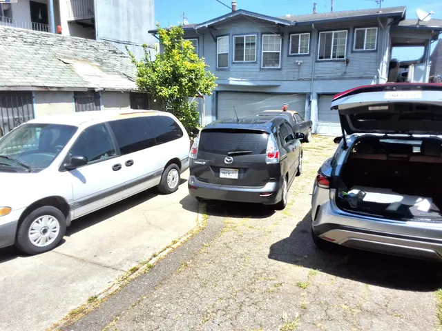 a car parked in front of a building