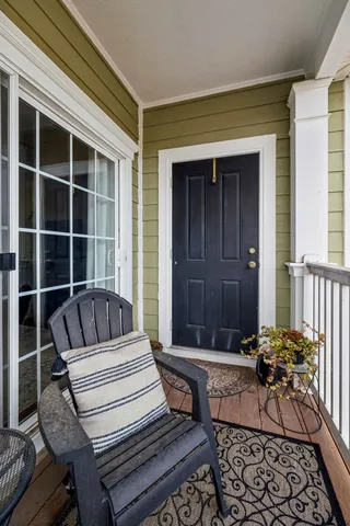 a view of a patio with a couch