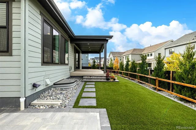 a view of a porch with a yard