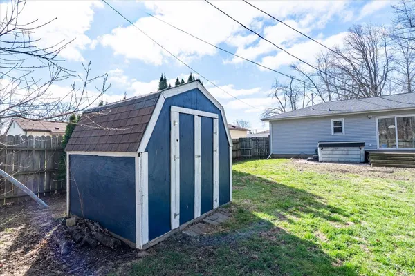 a view of backyard of house