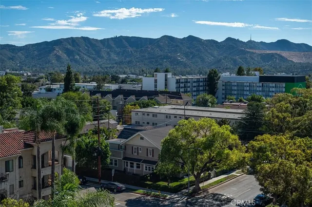 a view of city and mountain