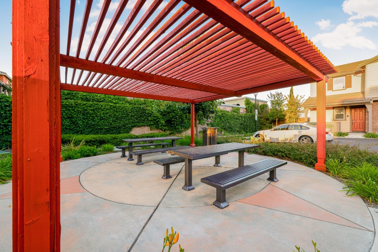 37431 Talamore Common Fremont, CA 94536 - Photo 33 of 41 a view of a patio with a table chairs and a backyard