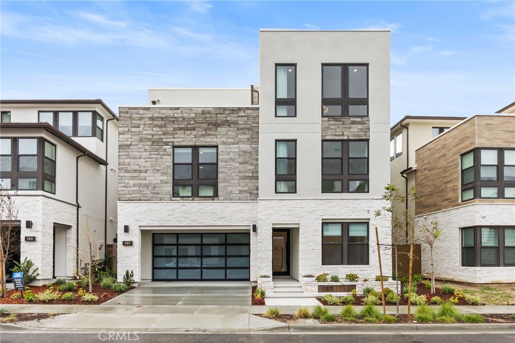 a front view of a building with street view