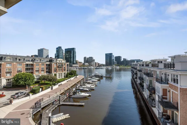 a city view with tall buildings