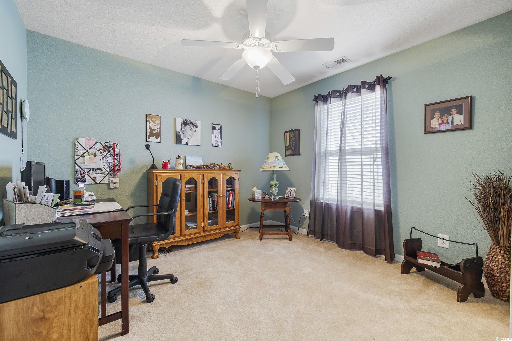749 Bonita Loop Myrtle Beach, SC 29588 - Photo 17 of 37 Carpeted office space with ceiling fan