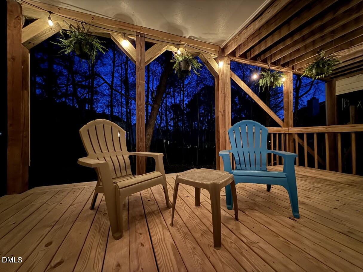 3 Preakness Drive Durham, NC 27713 - Photo 20 of 62 a view of balcony with wooden floor and outdoor seating