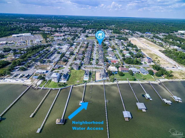 an aerial view of multiple house