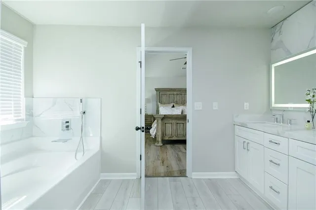 a bathroom with a shower