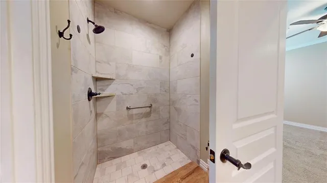 a bathroom with a shower