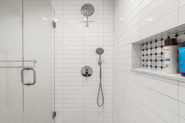 a bathroom with a shower