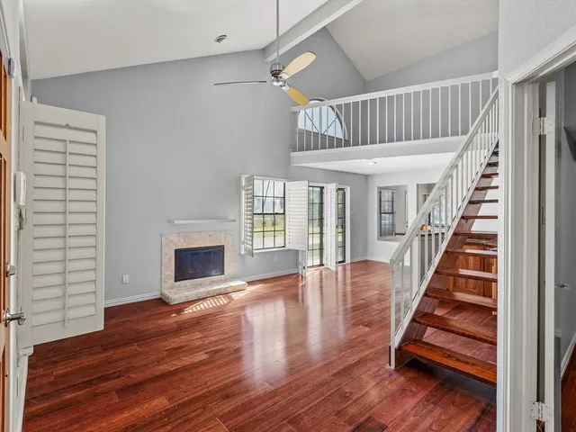 a view of entryway with wooden floor